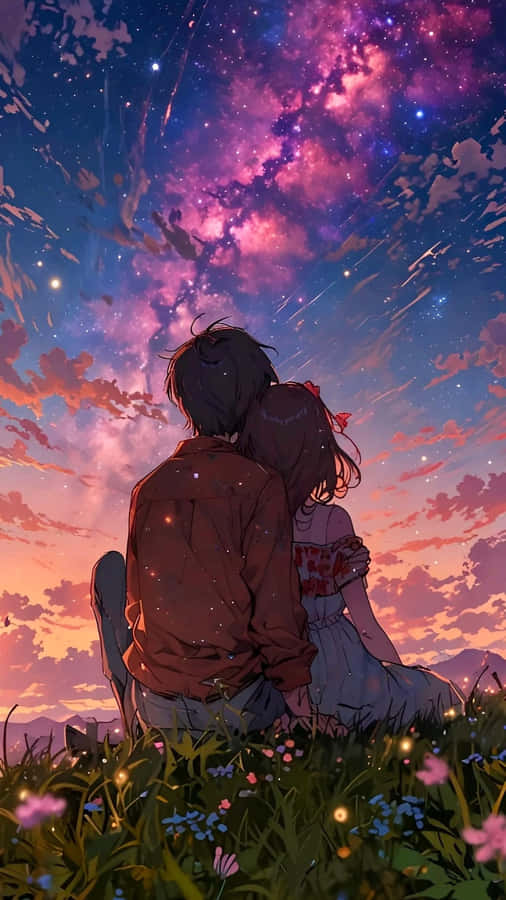 Lofi Love Under Starry Skies Wallpaper