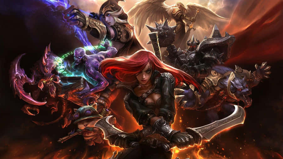 Lol 1920 X 1080 Gaming Katarina With Champions Wallpaper