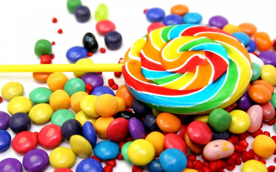 Lollipop And Nips Candies Wallpaper