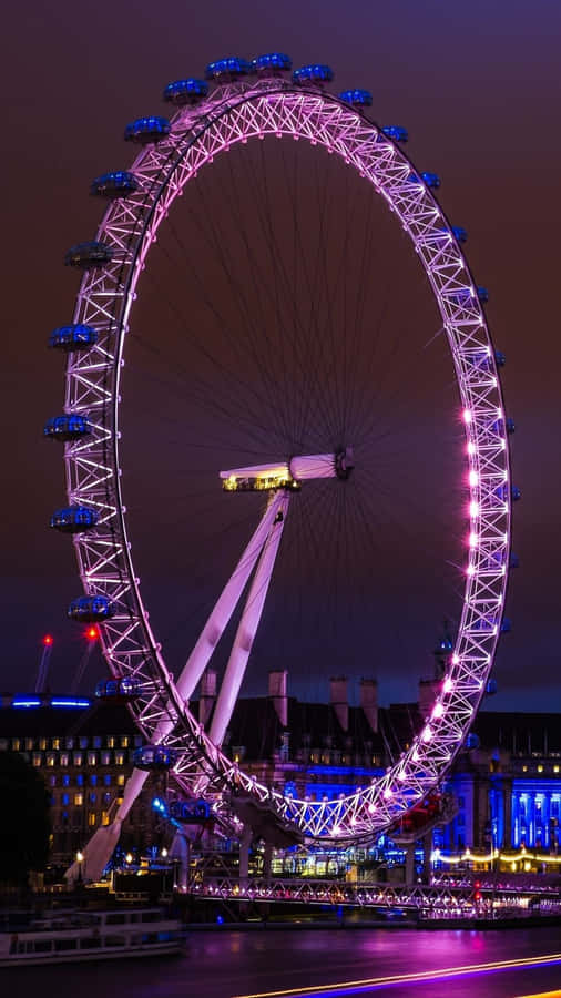 London Eye At Night In England Wallpaper
