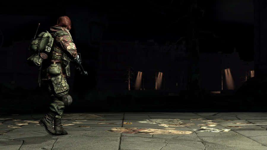 Lone_ Wanderer_in_ Ruins Wallpaper