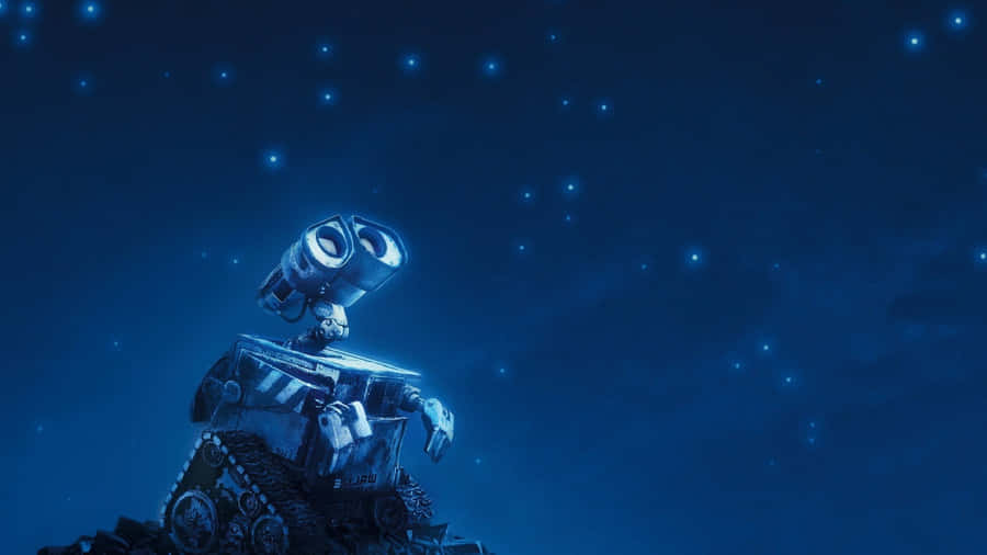 Lonely Robot Stargazing Wallpaper