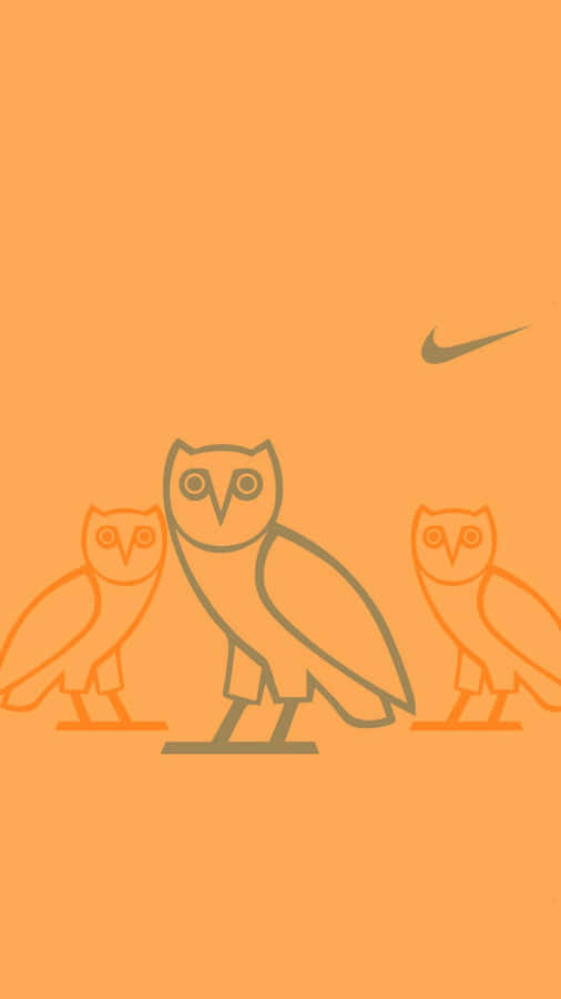 Look At The Bright Logo Of Ovo Owl Sewn Onto A Drake Iphone Wallpaper