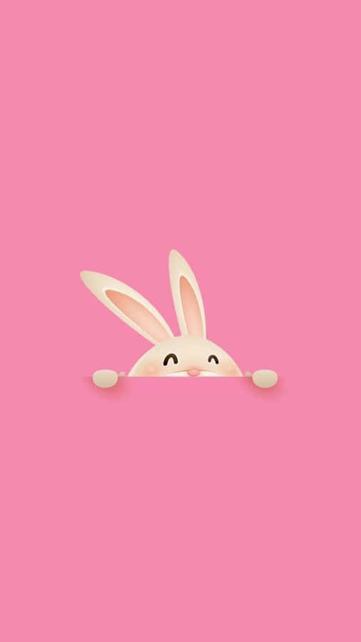 Look At This Sweet And Adorable Pink Bunny. Wallpaper