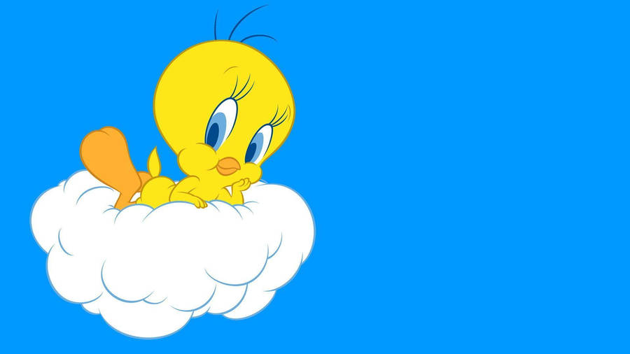 Looney Tunes Tweety On A Cloud Wallpaper