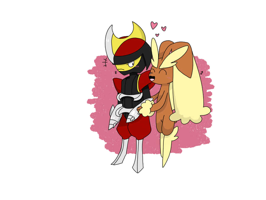 Lopunny In Love With Bisharp Wallpaper