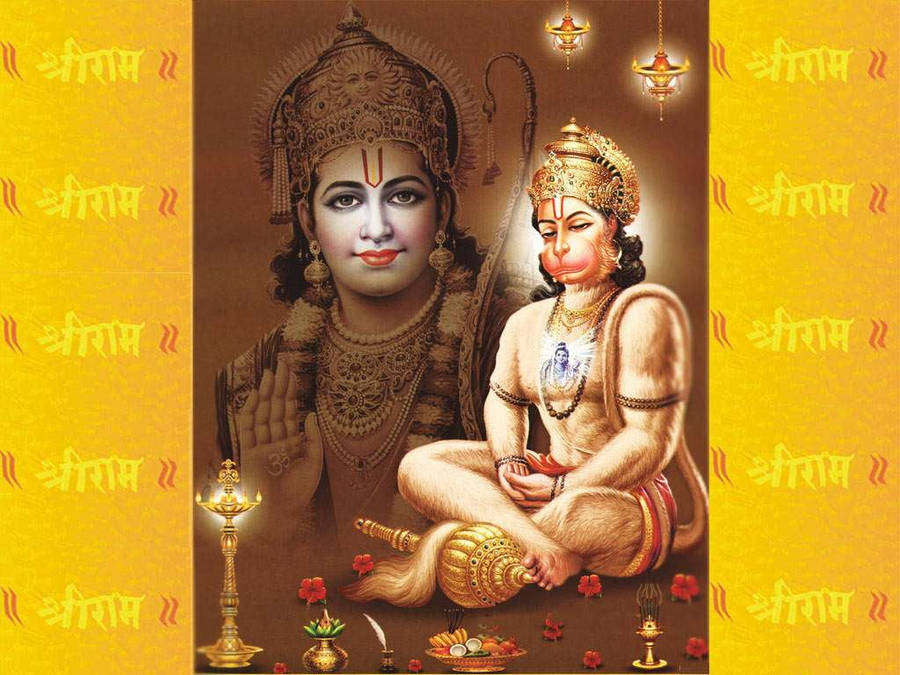 Lord Hanuman And Rama Edit Hd Wallpaper