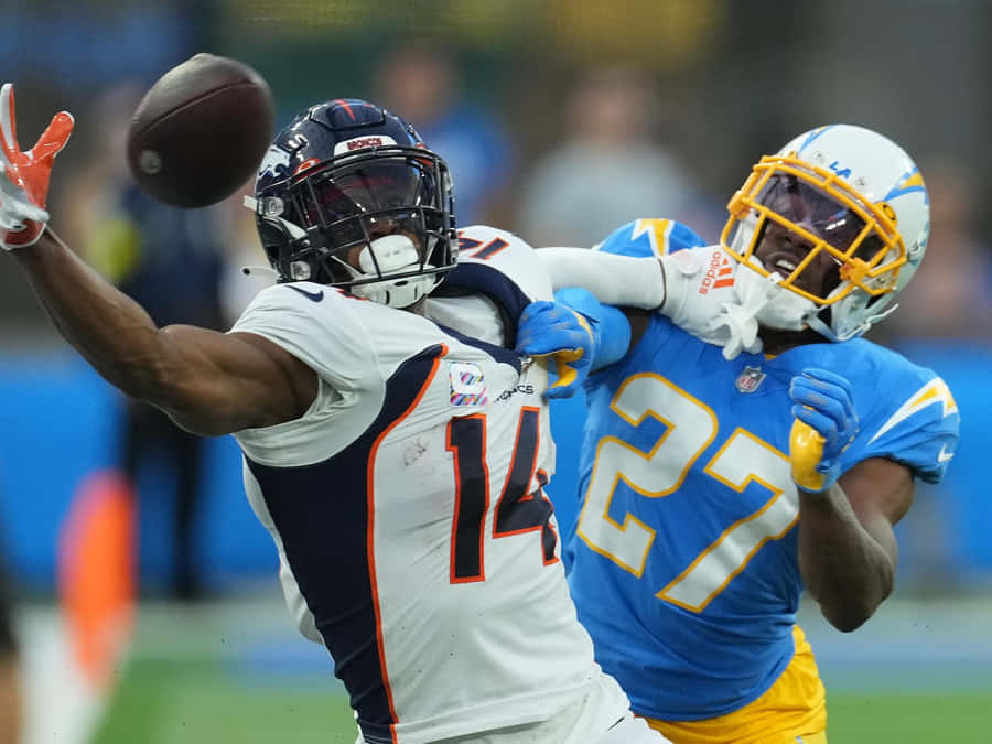 Los Angeles Chargers Jc Jackson Against Denver Broncos Courtland Sutton Wallpaper