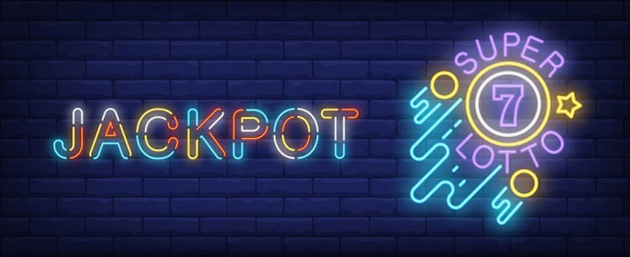 Lottery Jackpot Neon Signage Wallpaper