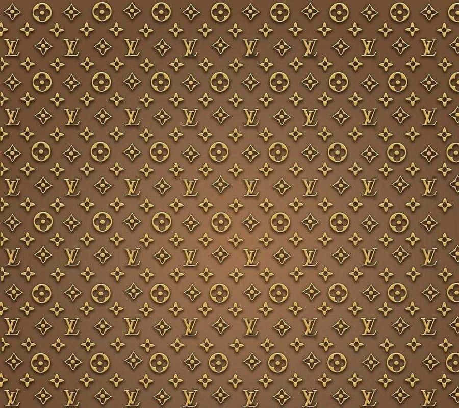 Louis Vuitton Logo Desktop Brown Base Color Wallpaper