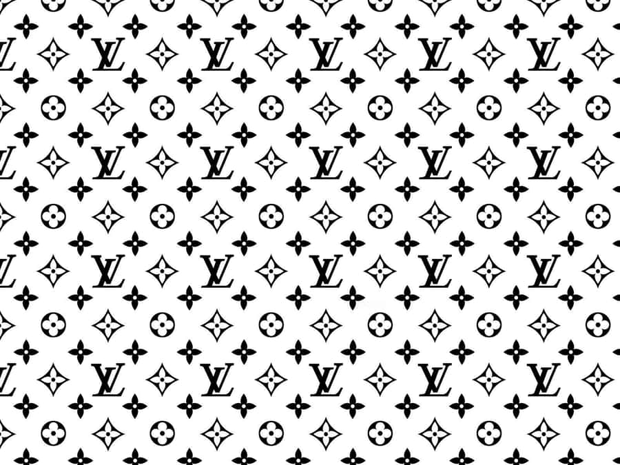 Louis Vuitton Pattern In Black And White Wallpaper
