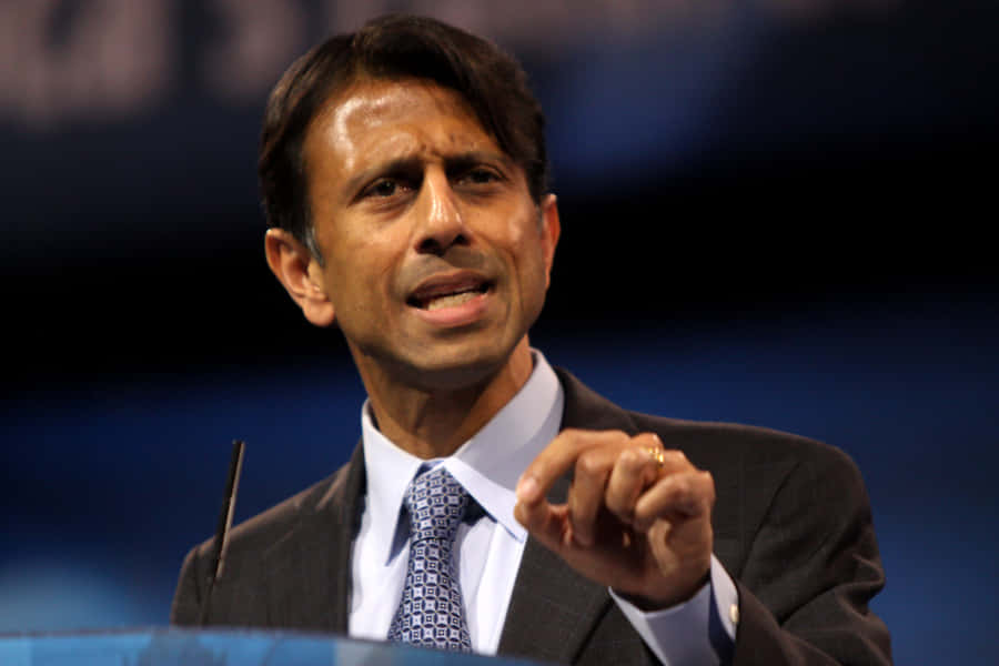 Louisiana's Governor Bobby Jindal Delivering An Enthusiastic Speech. Wallpaper