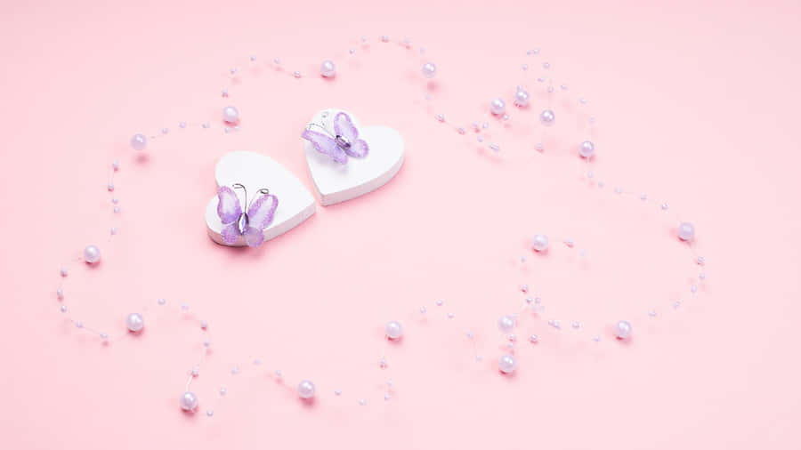 Love Butterfly Heart Decor Wallpaper