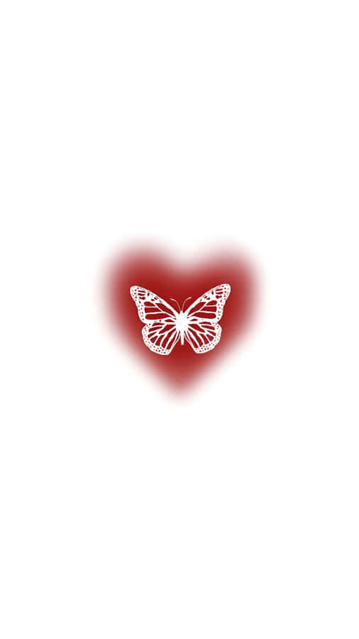 Love Butterfly Heart Design Wallpaper