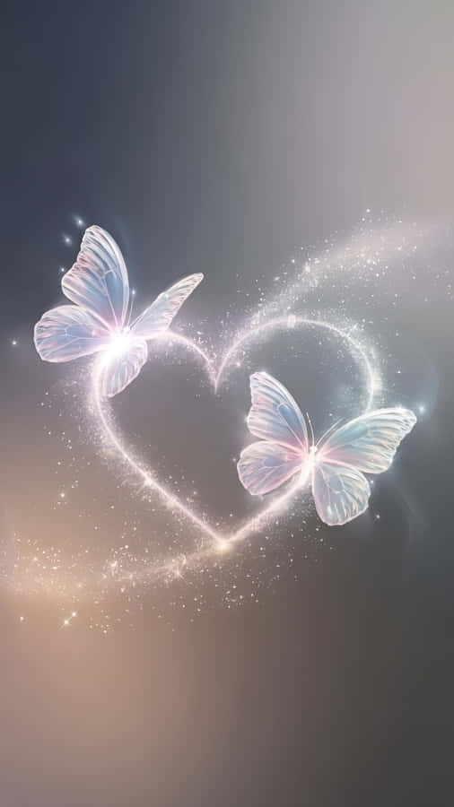 Love Butterfly Heart Magic Wallpaper