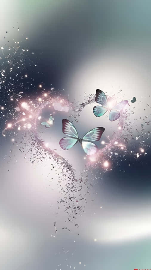 Love Butterfly Heart Magic Wallpaper