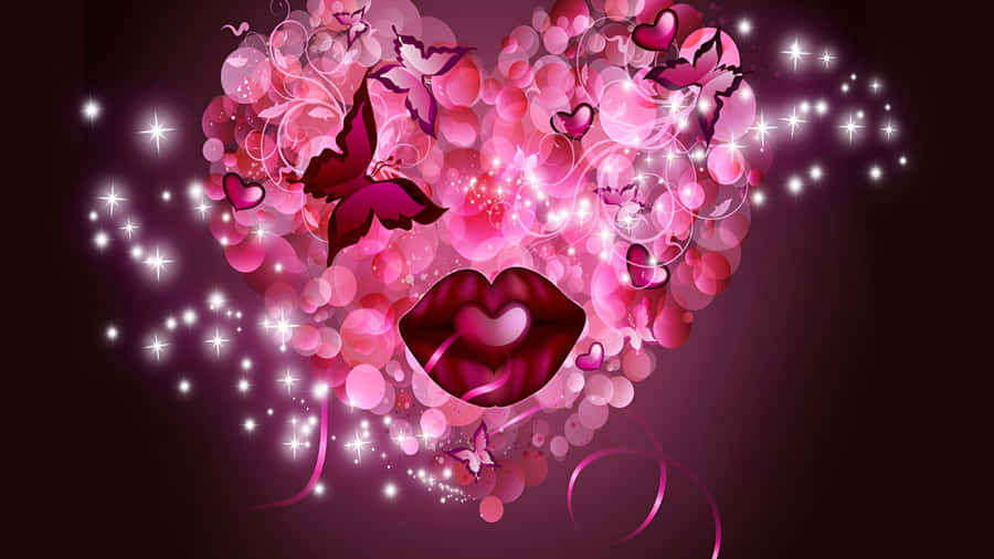 Love Butterfly Heart Magic Wallpaper