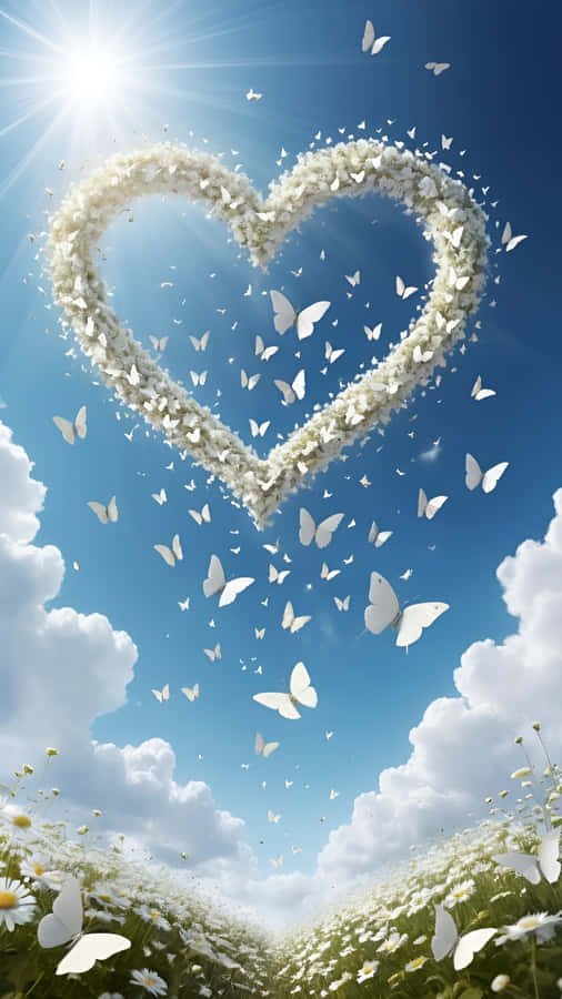 Love Butterfly Heart Wallpaper