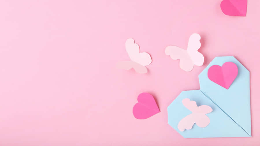 Love Butterfly Paper Art Wallpaper