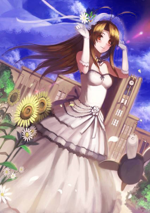 Love Hina Naru Spring Gown Wallpaper