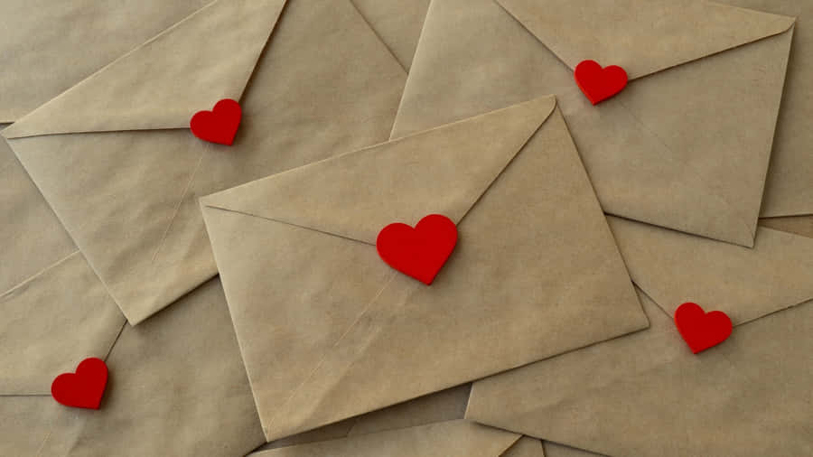 Love Letters With Heart Seals Wallpaper