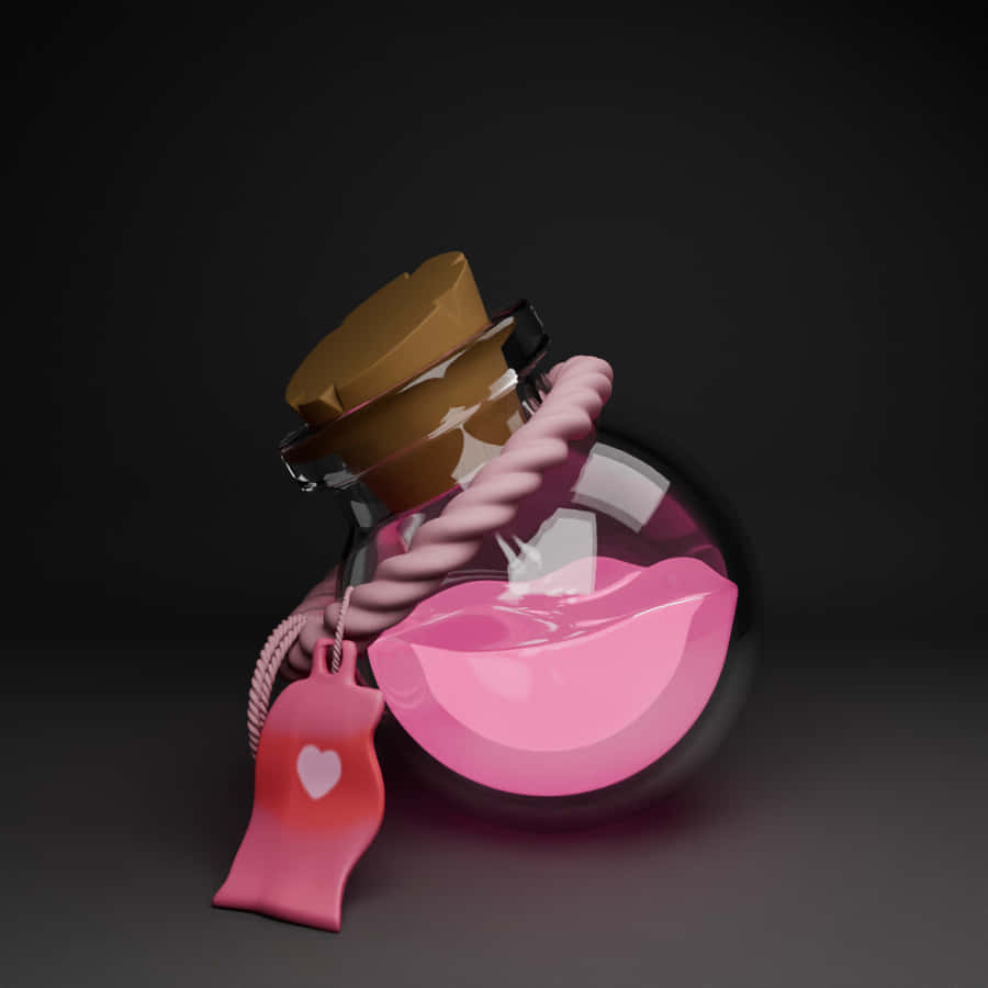 Love Potion Bottlewith Lips Wallpaper