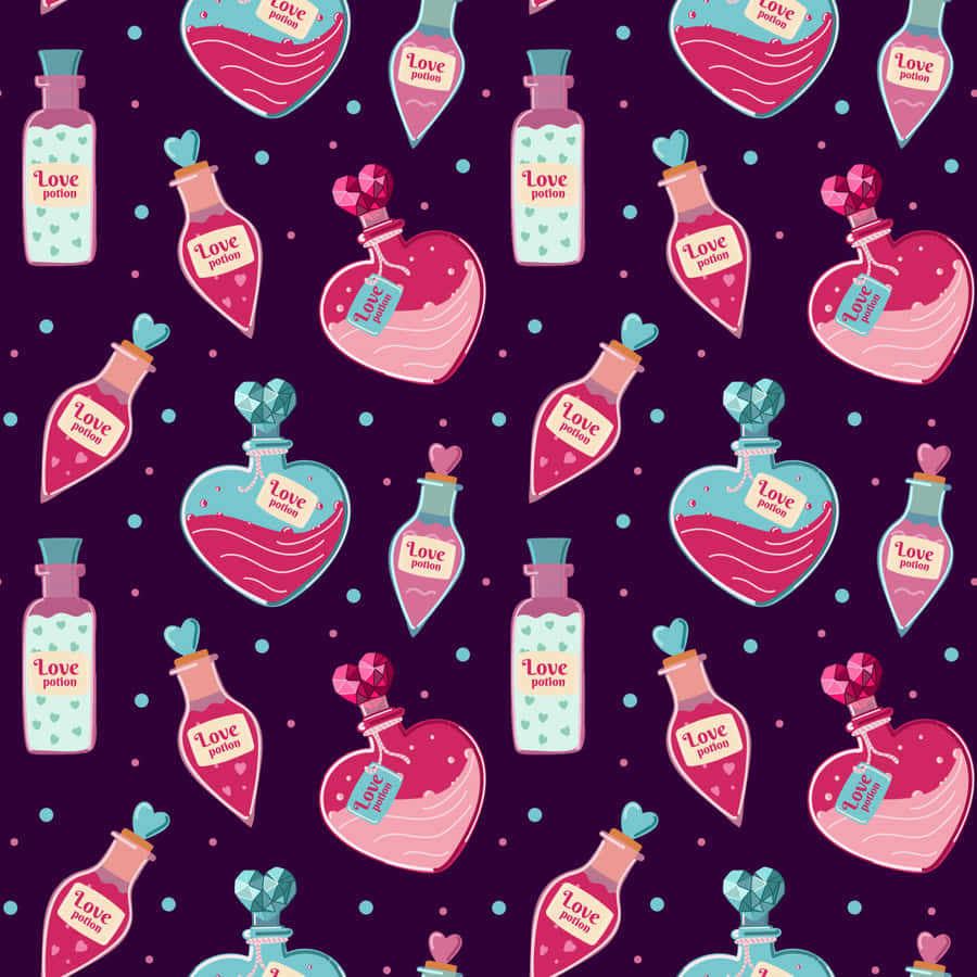 Love Potion Pattern Background Wallpaper