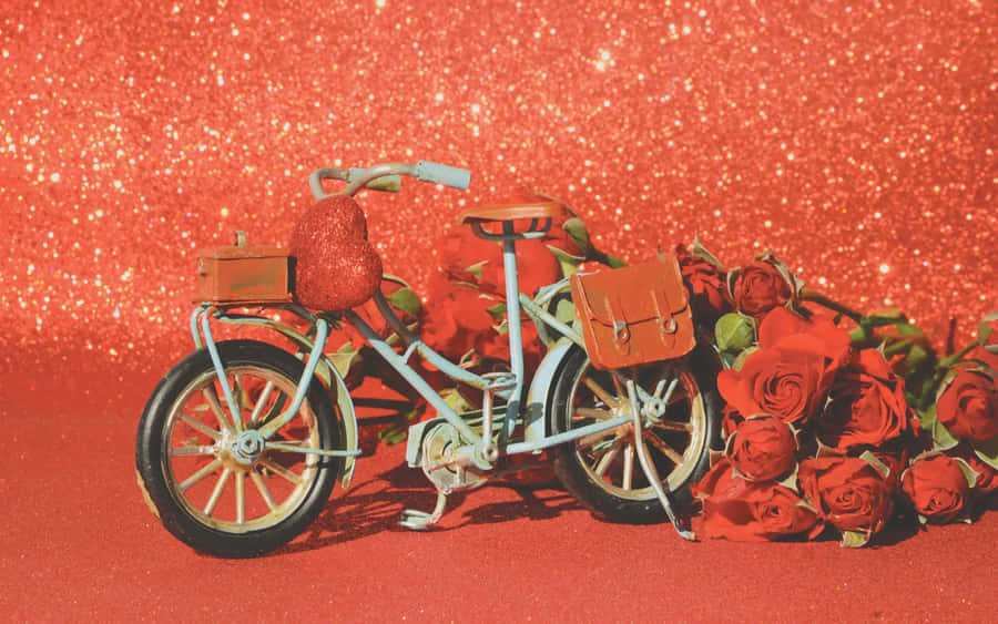 Lovecore Bicycleand Roses Wallpaper