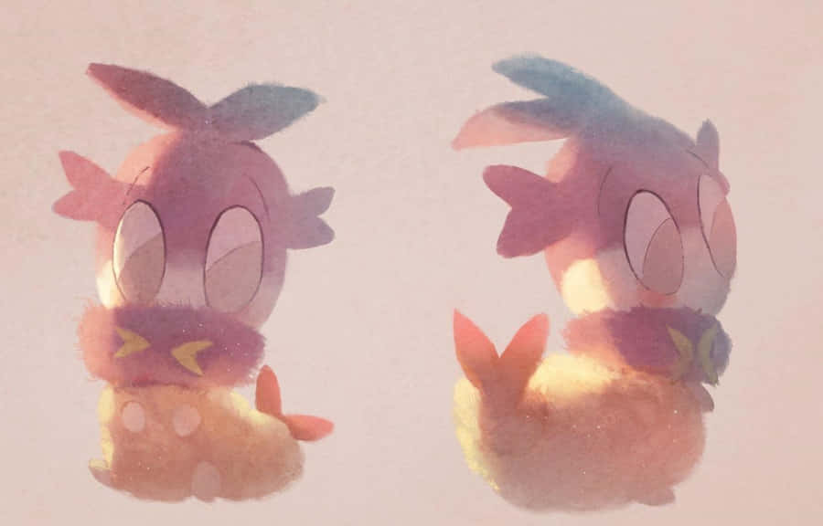 Lovely Pokémon Blipbug In Pink Wallpaper