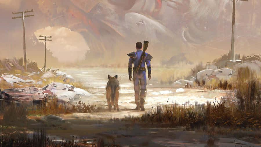 Loyal Companion - Dogmeat In Fallout 4 Wallpaper