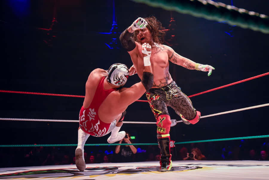 Lucha Libre High Flying Kick Wallpaper