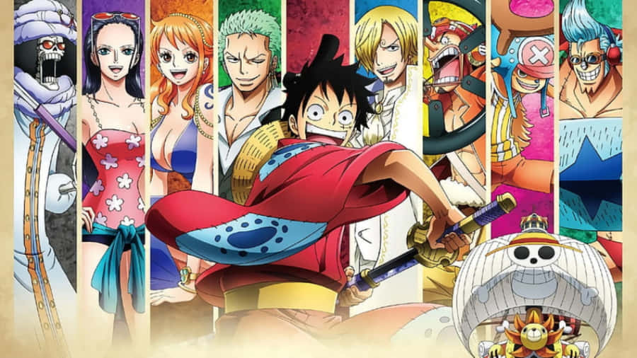 Luffy And The Straw Hat Pirates Embark On A New Adventure Wallpaper