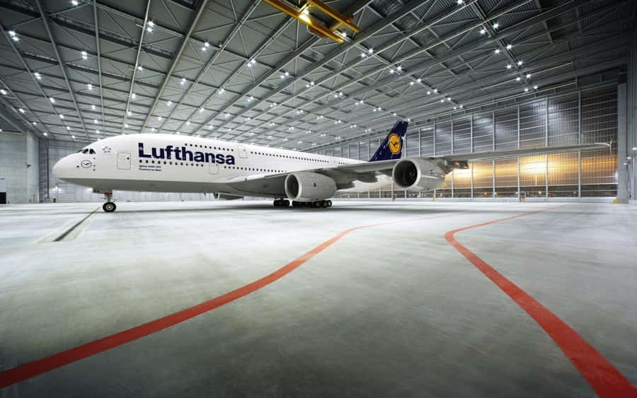Lufthansa Airbus A380in Hangar Wallpaper