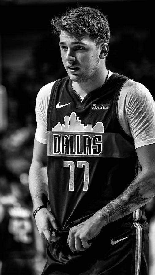 Luka Doncic Greyscale Wallpaper