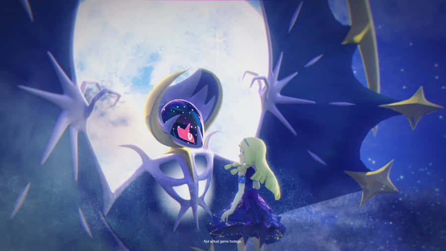 Lunala Talking With Lillie Wallpaper