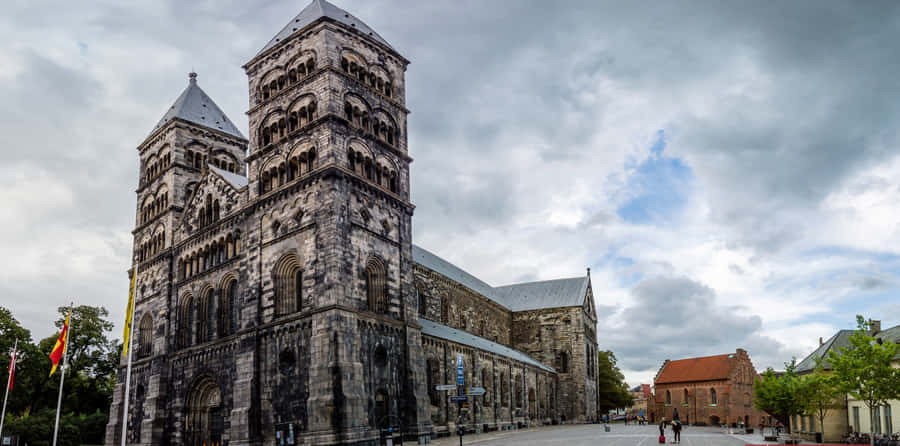 Lund Cathedral Exterior Sweden Wallpaper