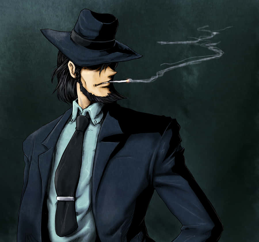 Lupin Iii's Daisuke Jigen In Action Wallpaper