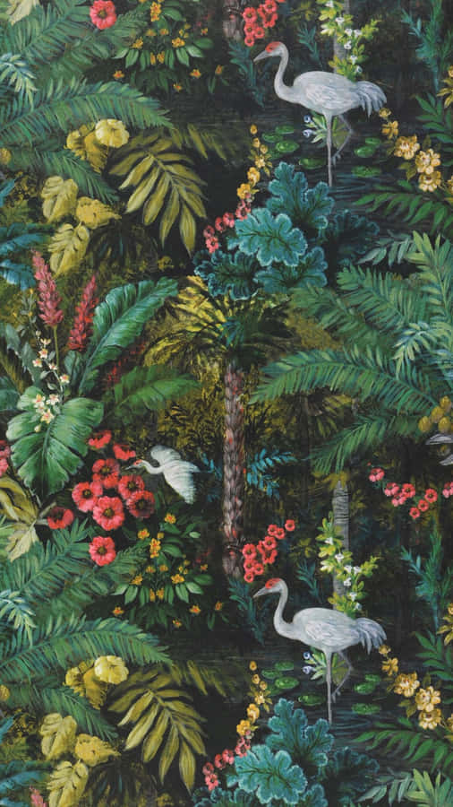 Lush Jungle Print Design Wallpaper