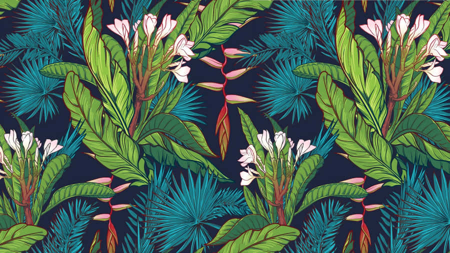 Lush Jungle Print Design Wallpaper