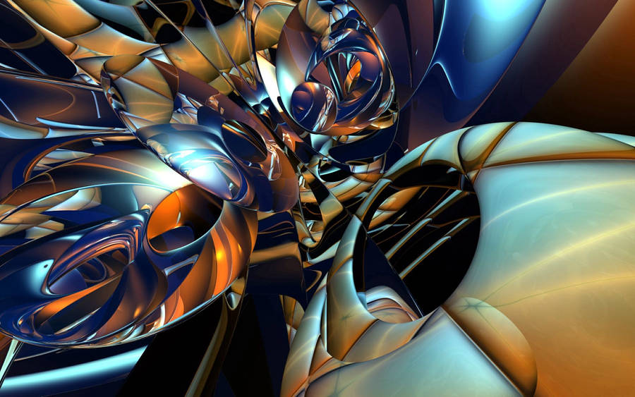 Lustrous Metallic Abstract Connection Art Wallpaper