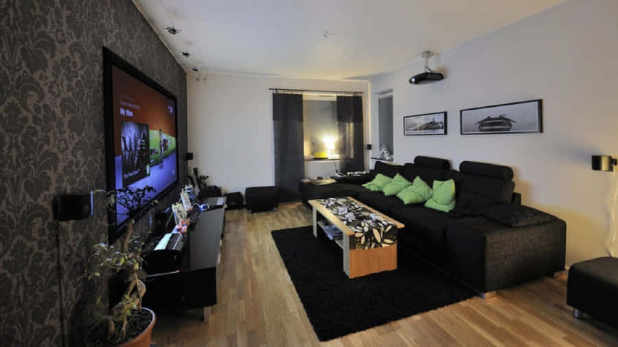 Luxurious Home Cinema Setup Wallpaper