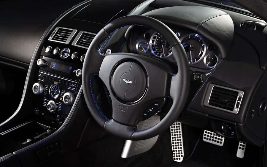 Luxury Car Interior Steering Wheel Wallpaper