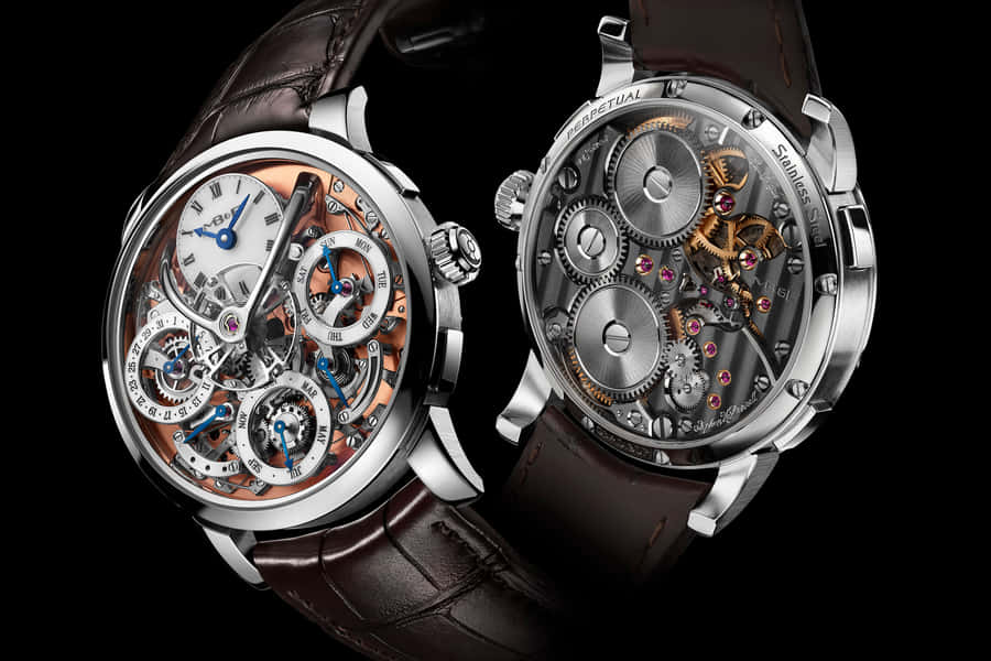 Luxury Skeleton Watch Exposed Mechanism Wallpaper