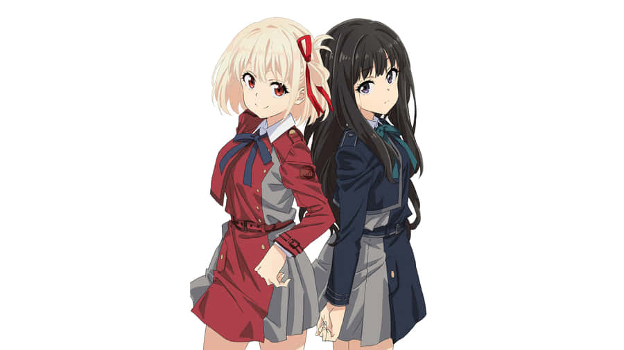 Lycoris Recoil Anime Characters Chisatoand Takina Wallpaper