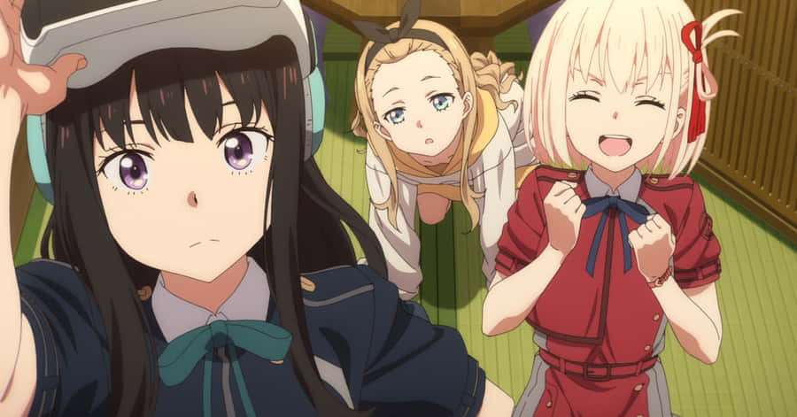 Lycoris Recoil Characters Selfie Wallpaper