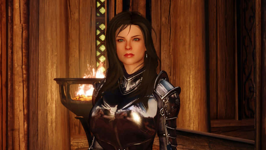 Lydia, The Loyal Housecarl In Skyrim Wallpaper