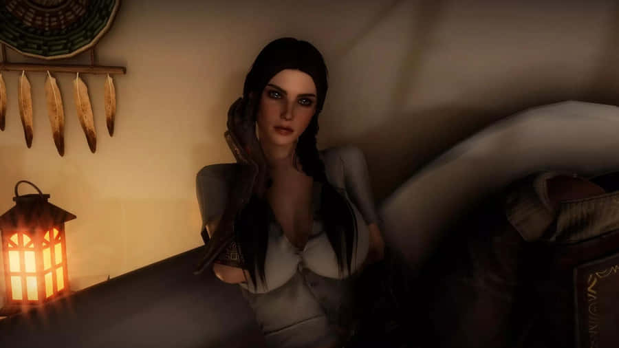 Lydia, The Loyal Housecarl In Skyrim Wallpaper