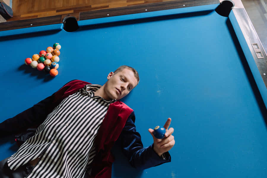 Lying Man Billiard Pool Table Wallpaper
