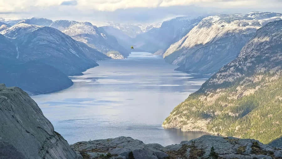 Lysefjord Panoramic View Stavanger Norway Wallpaper