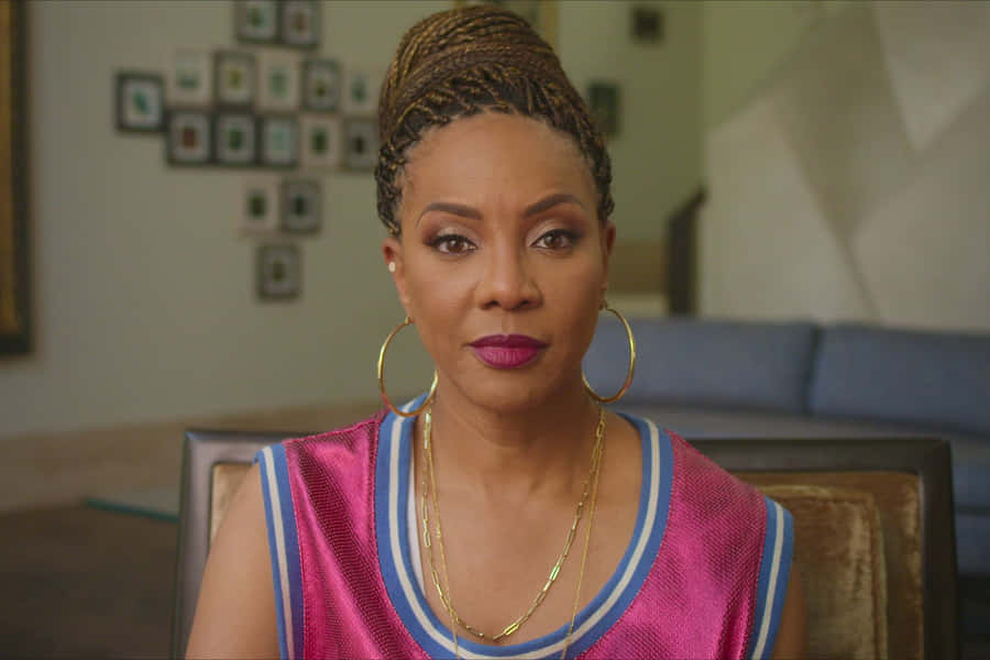 M C Lyte Portraitin Blue Room Wallpaper